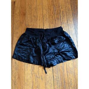 PJ Harlow Mikel Satin Sleep Shorts Size Small Black Silky Lounge Pajama Night